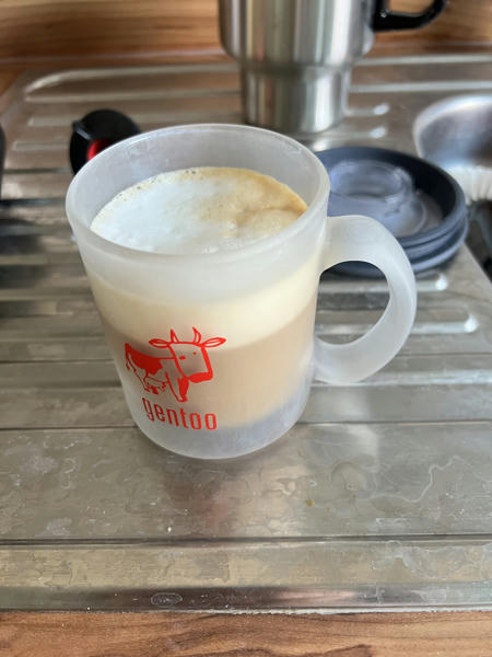 A cup of coffee with milk