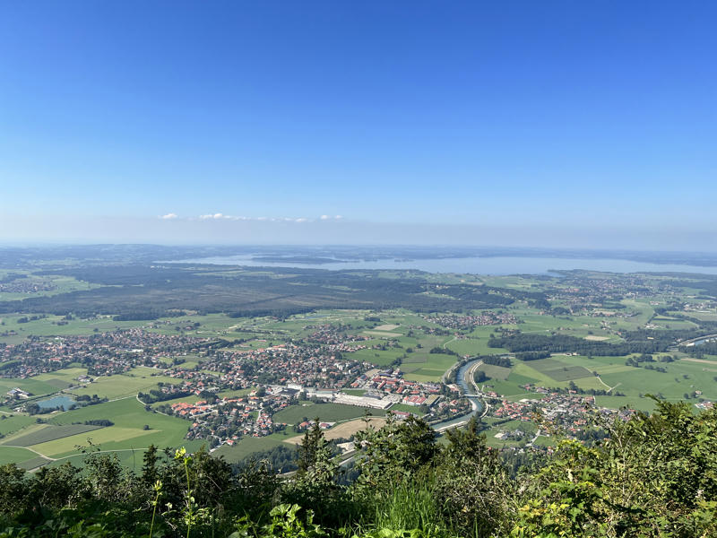 A beautiful view over the Voralpenland and the Chiemsee